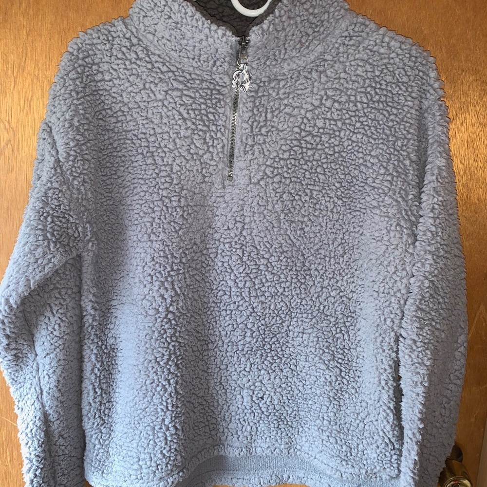 grey sherpa pullover
